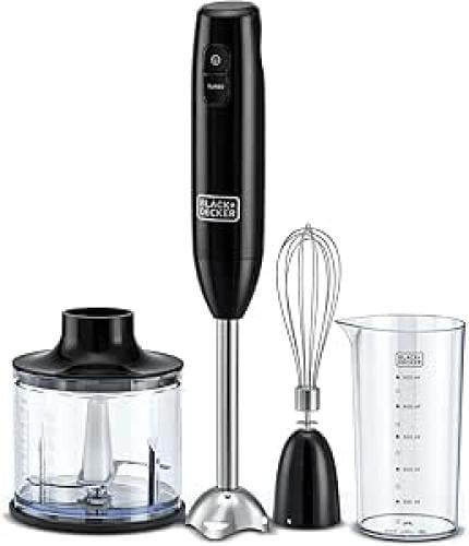 خلاط متعدد الوظائف 0 600 واط بلاك اند ديكر 3 IN 1 HAND BLENDER WITH CHOPPER,600W مع قطاعة - اسود 0