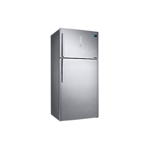 ثلاجة مع فريزر علوي SILVER 21.9 قدم سامسونج - تبريد مزدوج - تقنية العاكس الرقمي - Spacemax - تجميد الطاقة والتبريد - الت