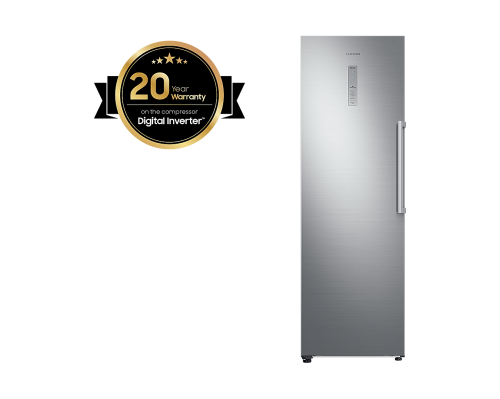 فريزر باب واحد SILVER 11.1 قدم سامسونج - تجميد الطاقة - تقنية العاكس الرقمي - الطاقة A+- التبريد الشامل - جاهز للدوجل الذكي - مقبض سهل - باب عكسي - بدون صقيع - ملون الفضة 315L انفرتير